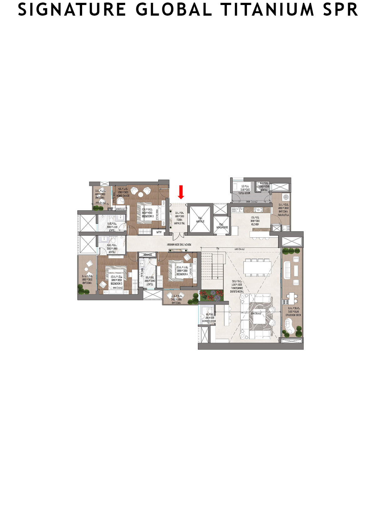 Signature Global Titanium SPR Tower 5 Unit 102 (Penthouse) Floor Plan