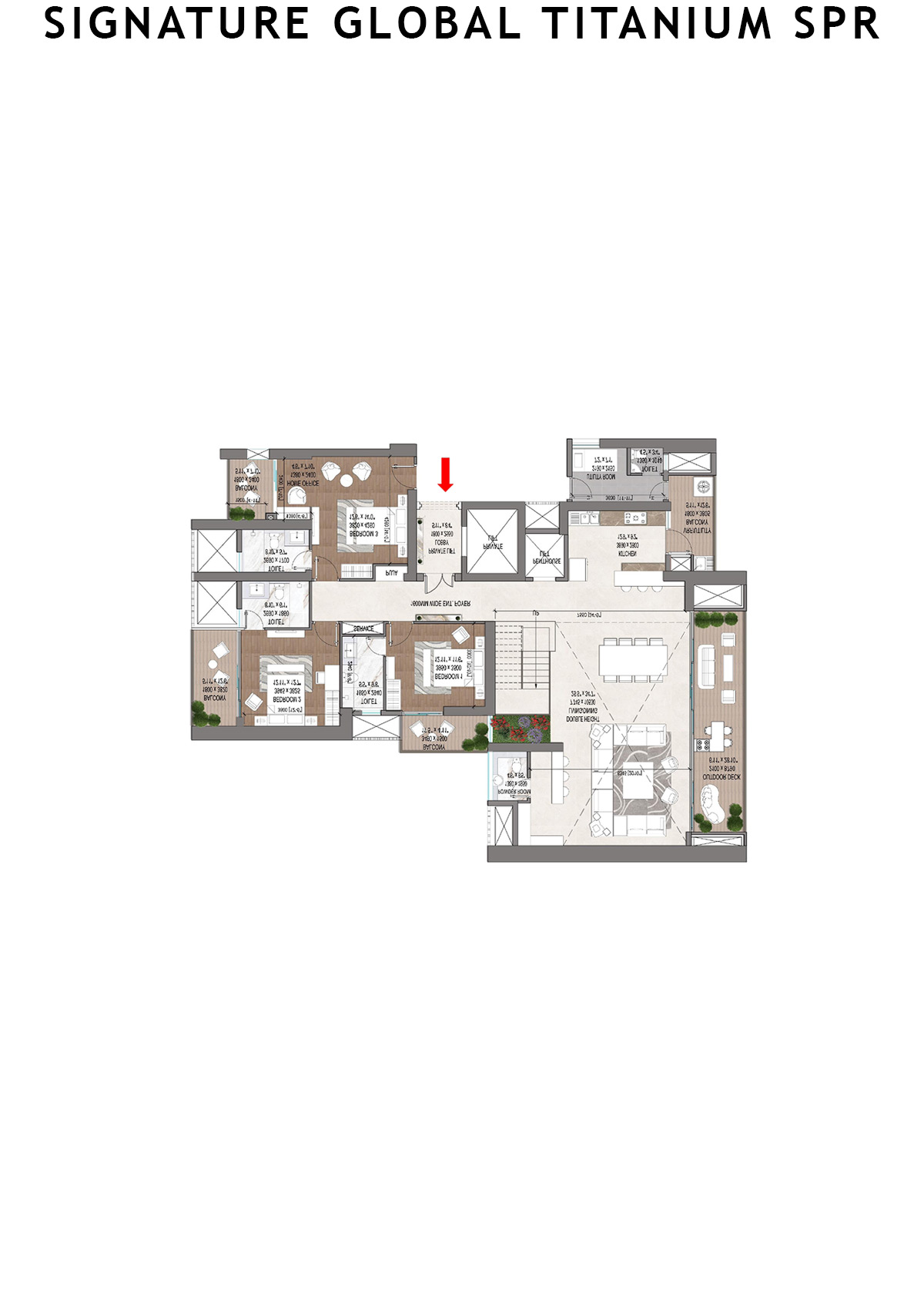 Signature Global Titanium SPR Tower 6 Unit 102 (Penthouse) Floor Plan