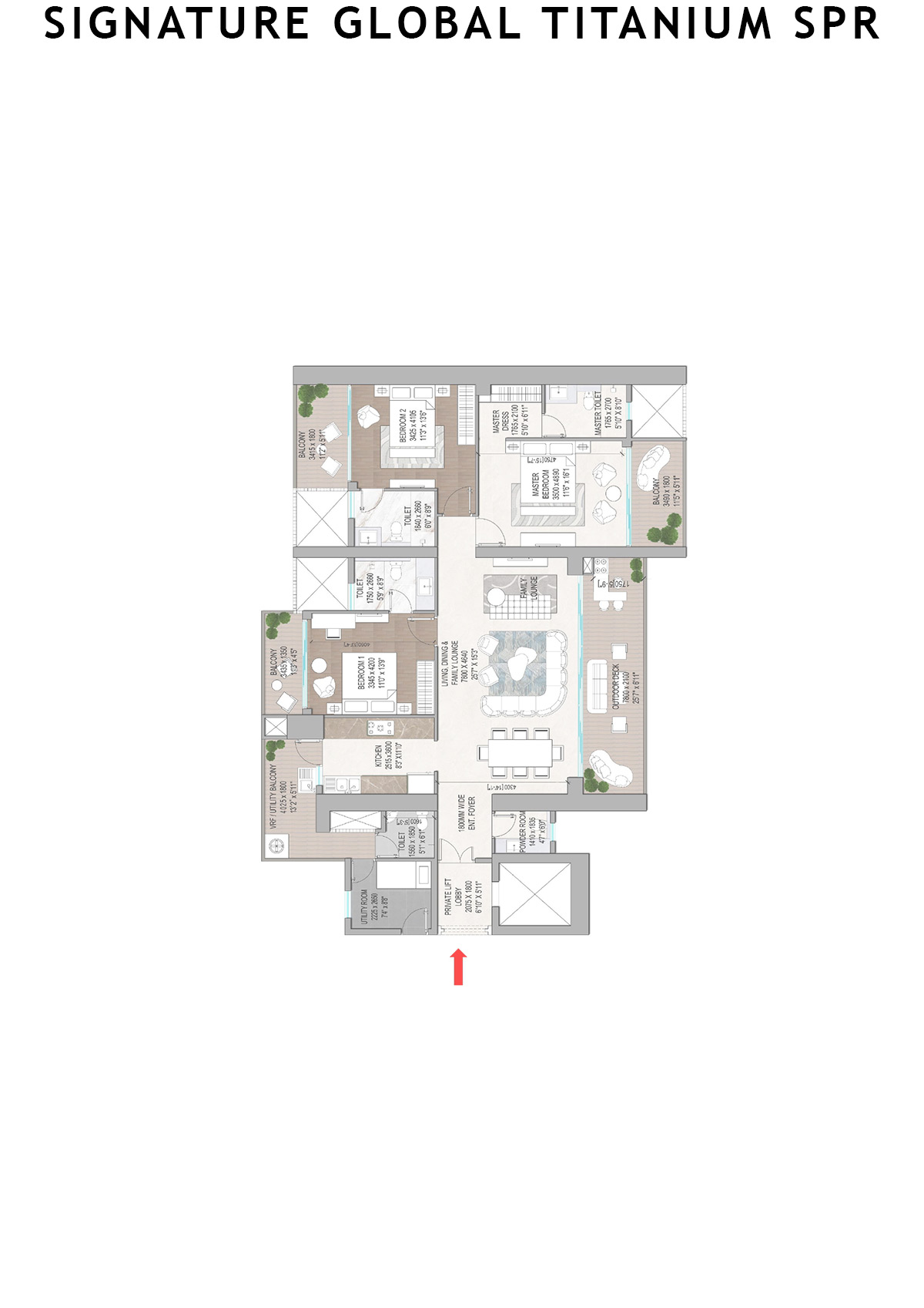 Signature Global Titanium SPR Tower 8 Unit 101 Floor Plan