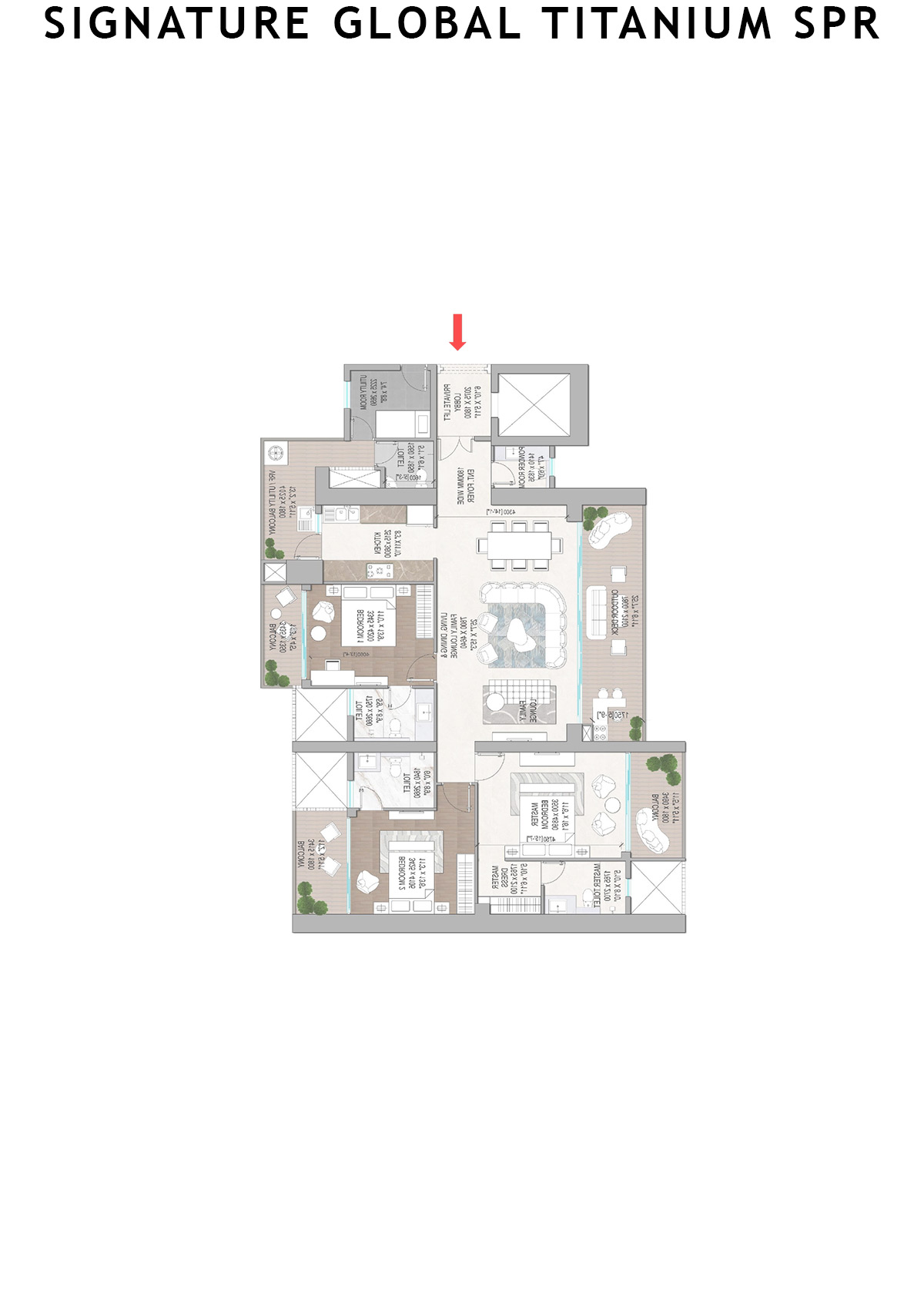 Signature Global Titanium SPR Tower 8 Unit 102 Floor Plan