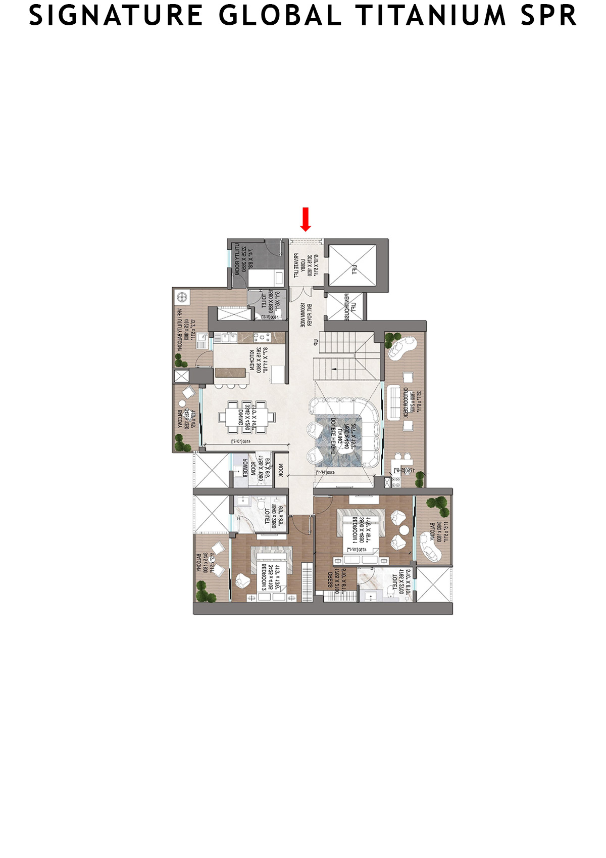 Signature Global Titanium SPR Tower 8 Unit 102 (Penthouse) Floor Plan