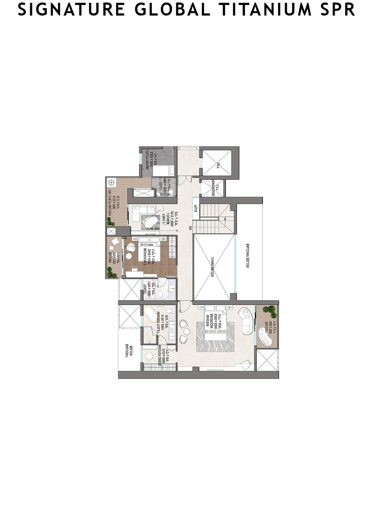 Signature Global Titanium SPR Tower 8 Unit 102 (Penthouse) Floor Plan