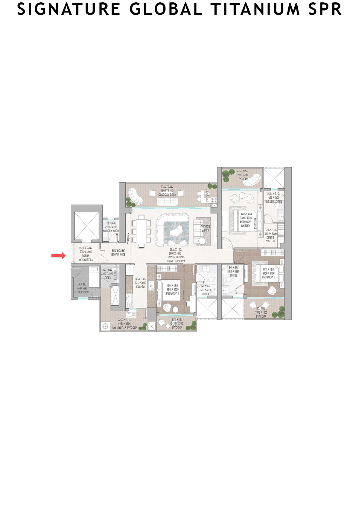 Signature Global Titanium SPR Tower 8 Unit 103 Floor Plan