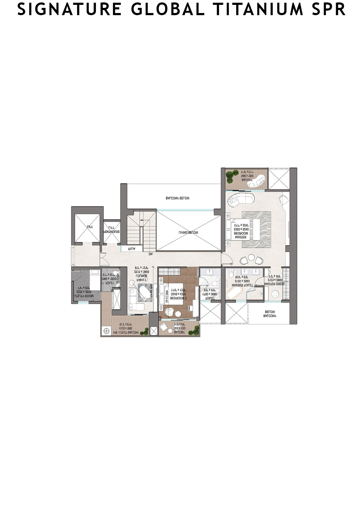 Signature Global Titanium SPR Tower 8 Unit 103 (Penthouse) Floor Plan