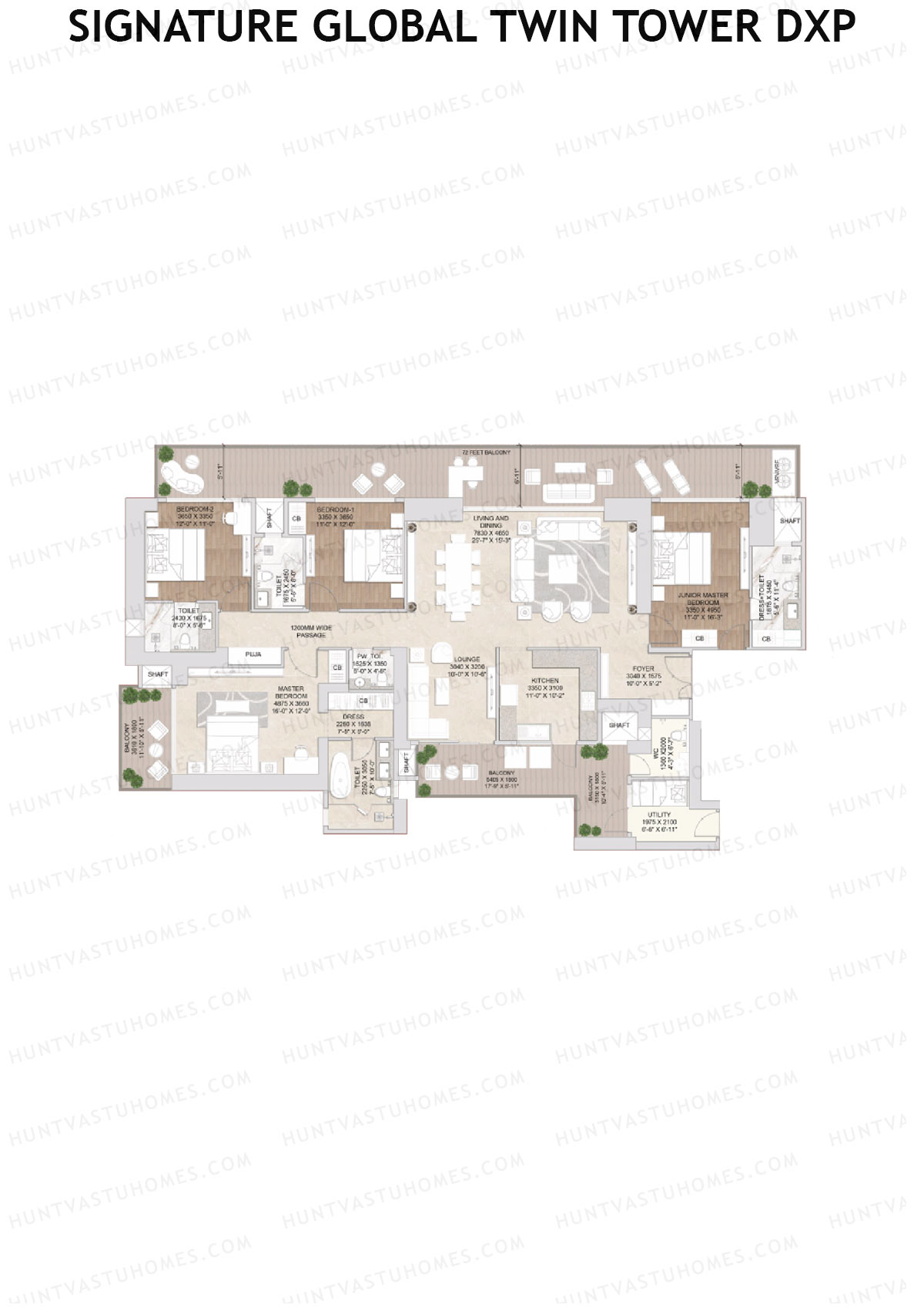 Signature Global Twin Tower DXP Tower A Unit 1 Floor Plan
