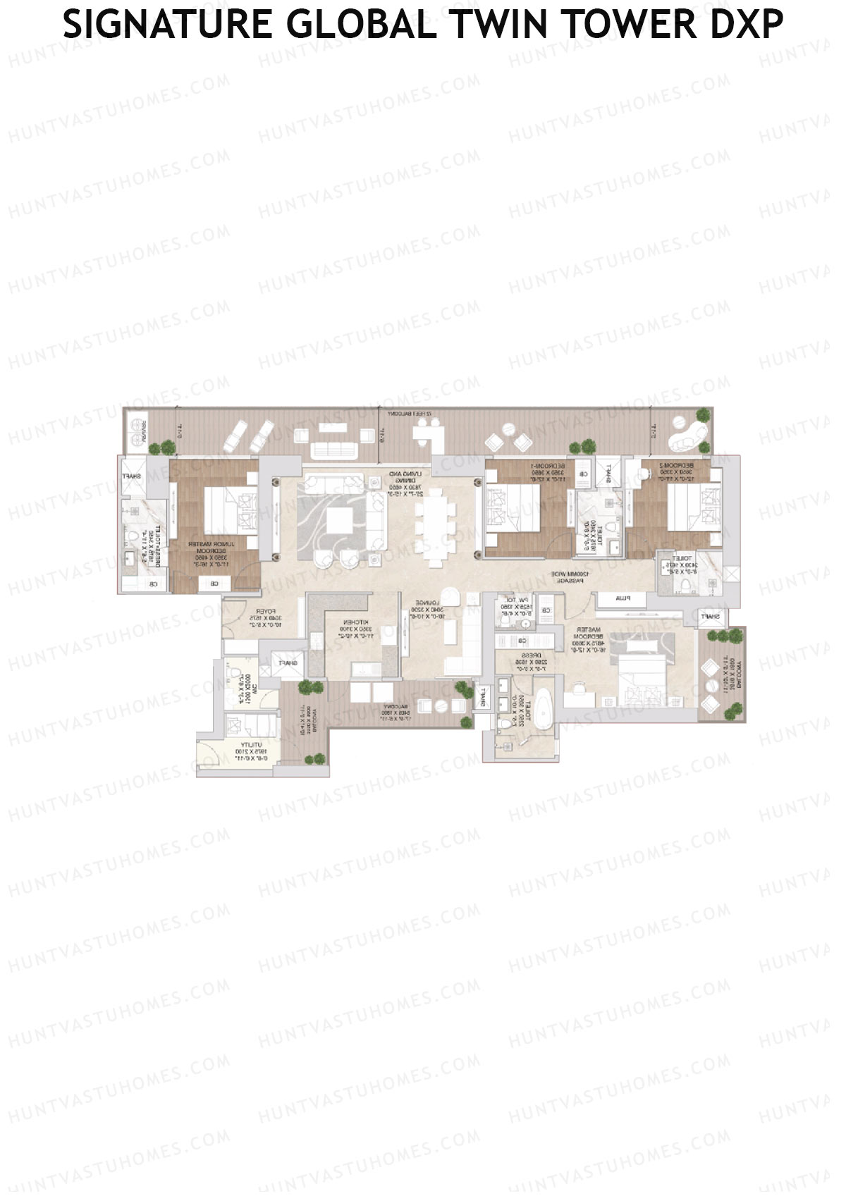 Signature Global Twin Tower DXP Tower A Unit 2 Floor Plan