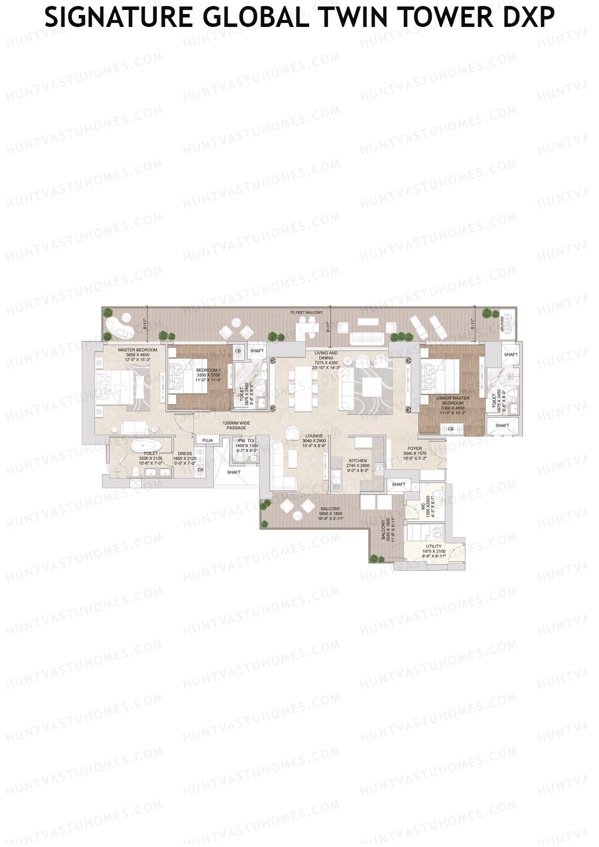 Signature Global Twin Tower DXP Tower B Unit 1 Floor Plan