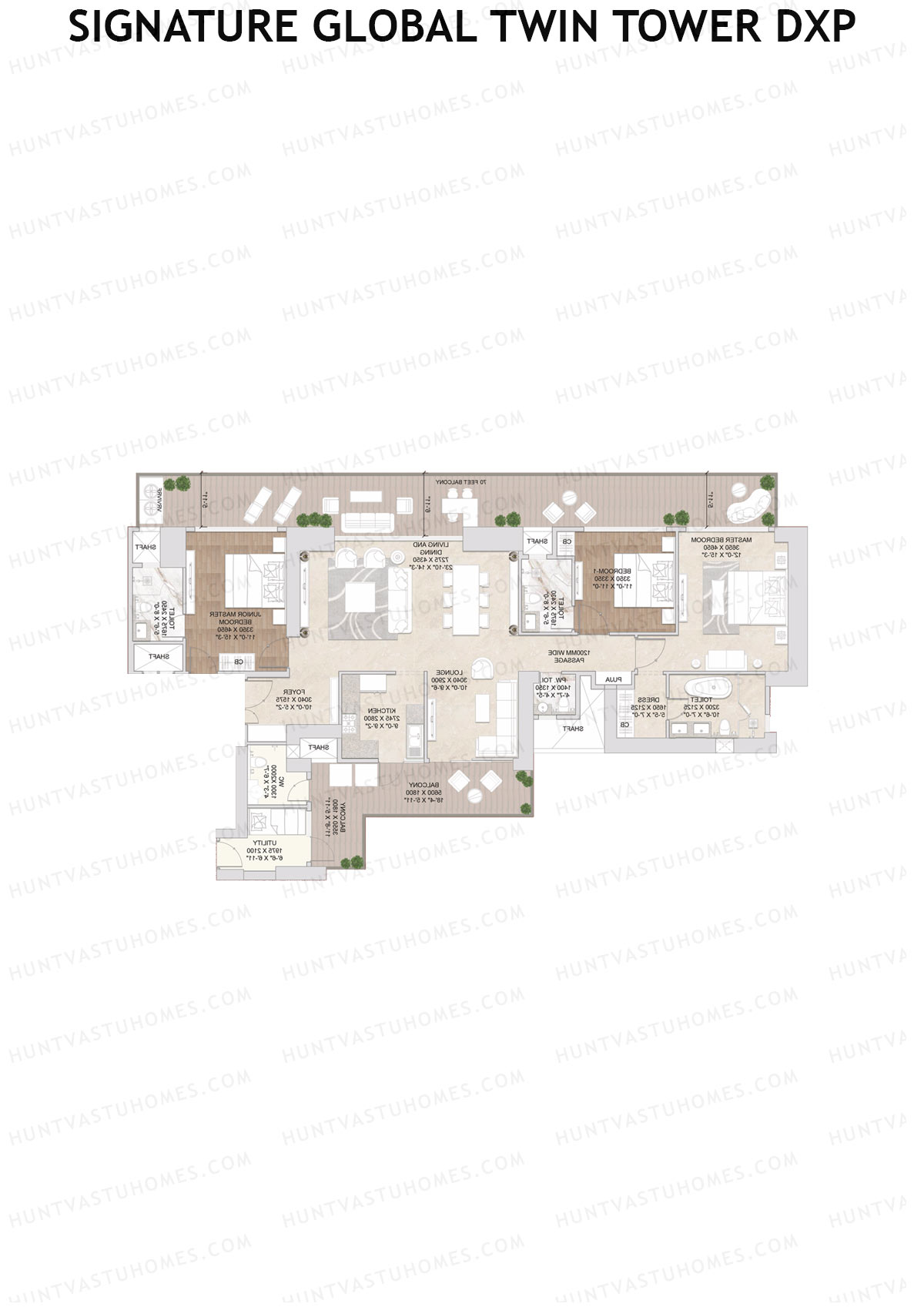 Signature Global Twin Tower DXP Tower B Unit 2 Floor Plan