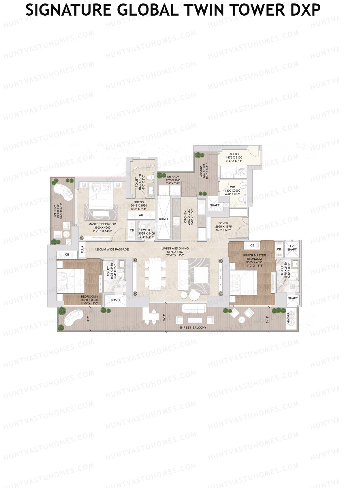 Signature Global Twin Tower DXP Tower B Unit 4 Floor Plan