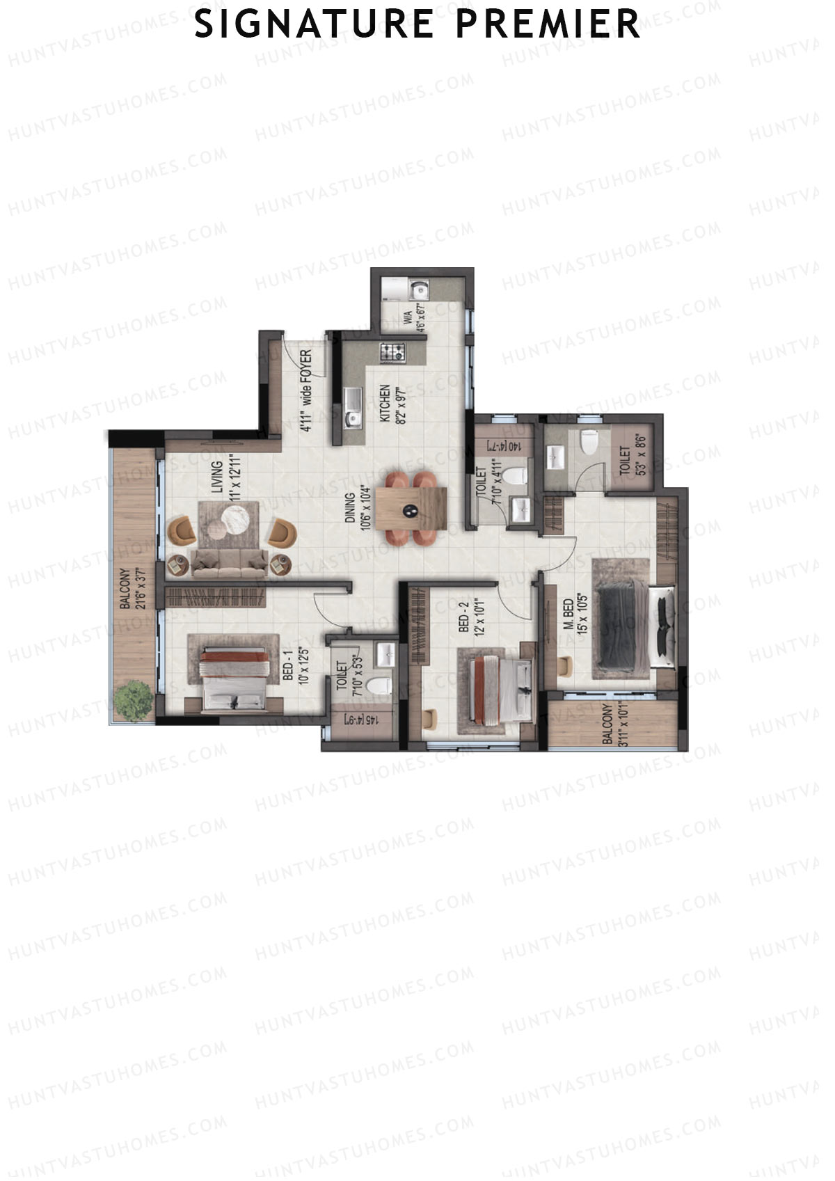 Signature Premier Tower 1 Unit 1  Floor Plan