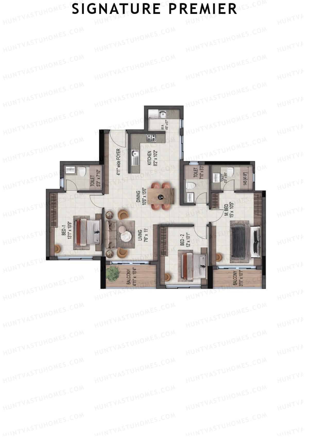 Signature Premier Tower 1 Unit 2  Floor Plan