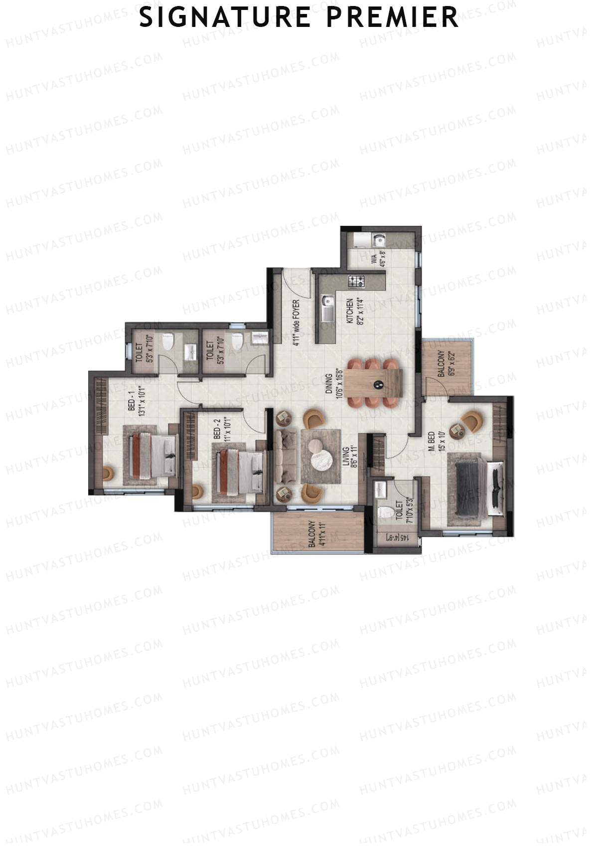 Signature Premier Tower 1 Unit 4  Floor Plan