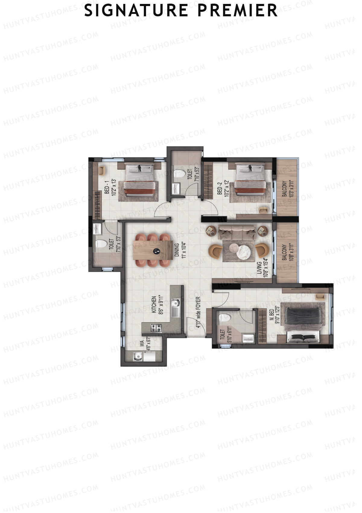 Signature Premier Tower 1 Unit 5  Floor Plan