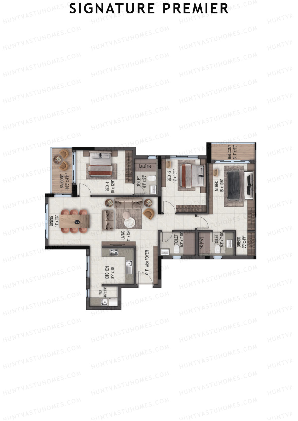 Signature Premier Tower 1 Unit 8  Floor Plan