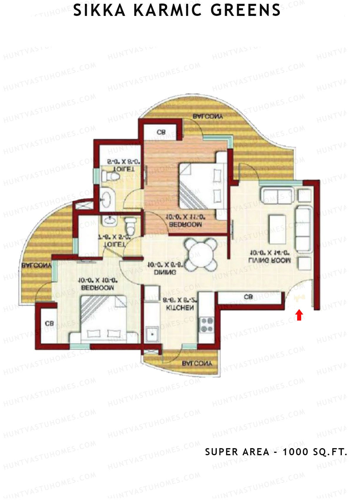 Sikka Karmic Greens Aspire Unit 1 (Type VI) Floor Plan