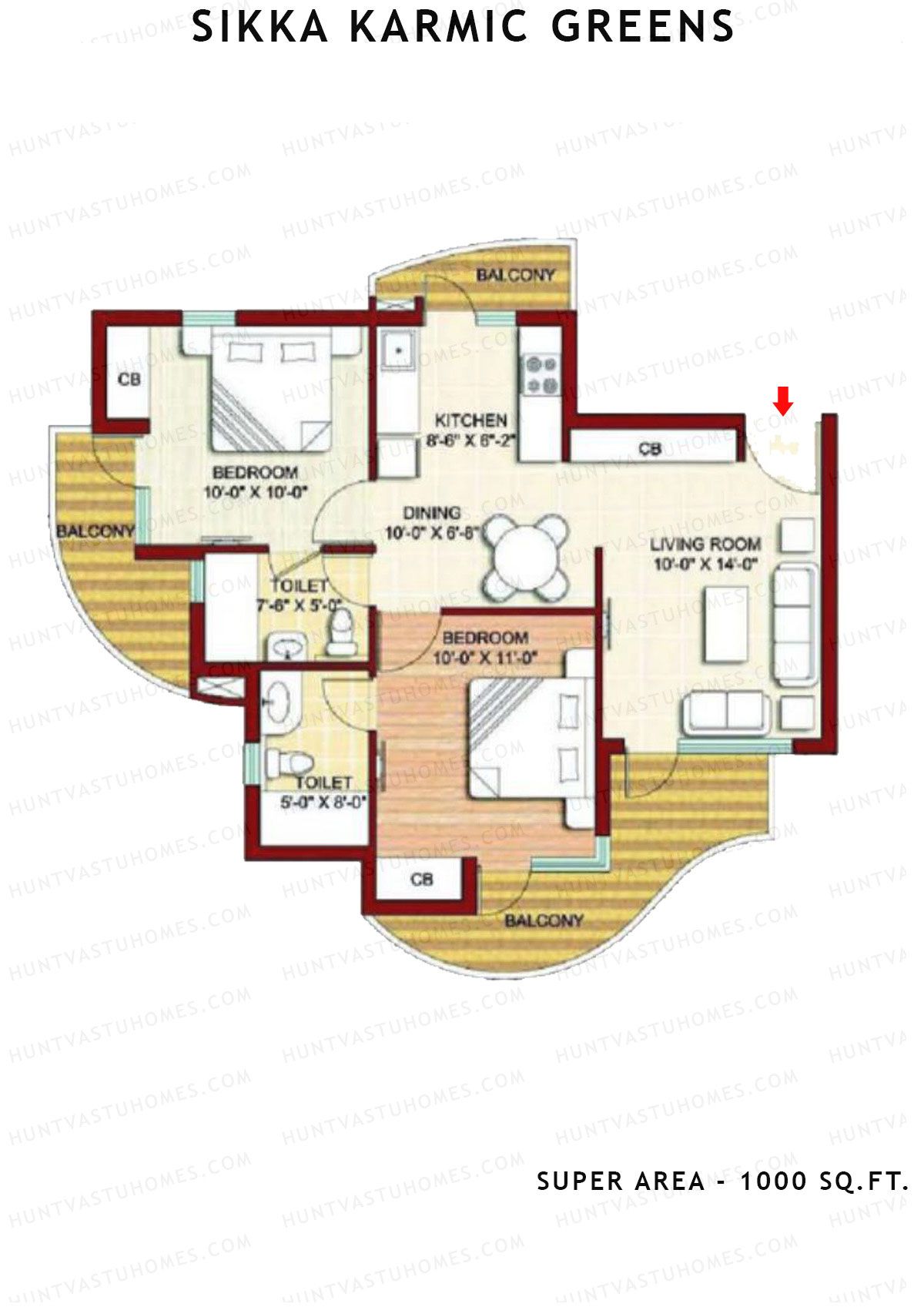 Sikka Karmic Greens Aspire Unit 6 (Type VI) Floor Plan