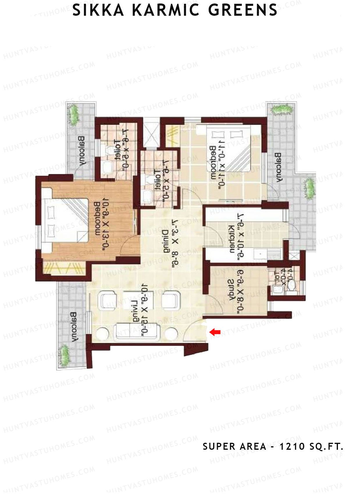 Sikka Karmic Greens Happiness Unit 4 (Type III) Floor Plan