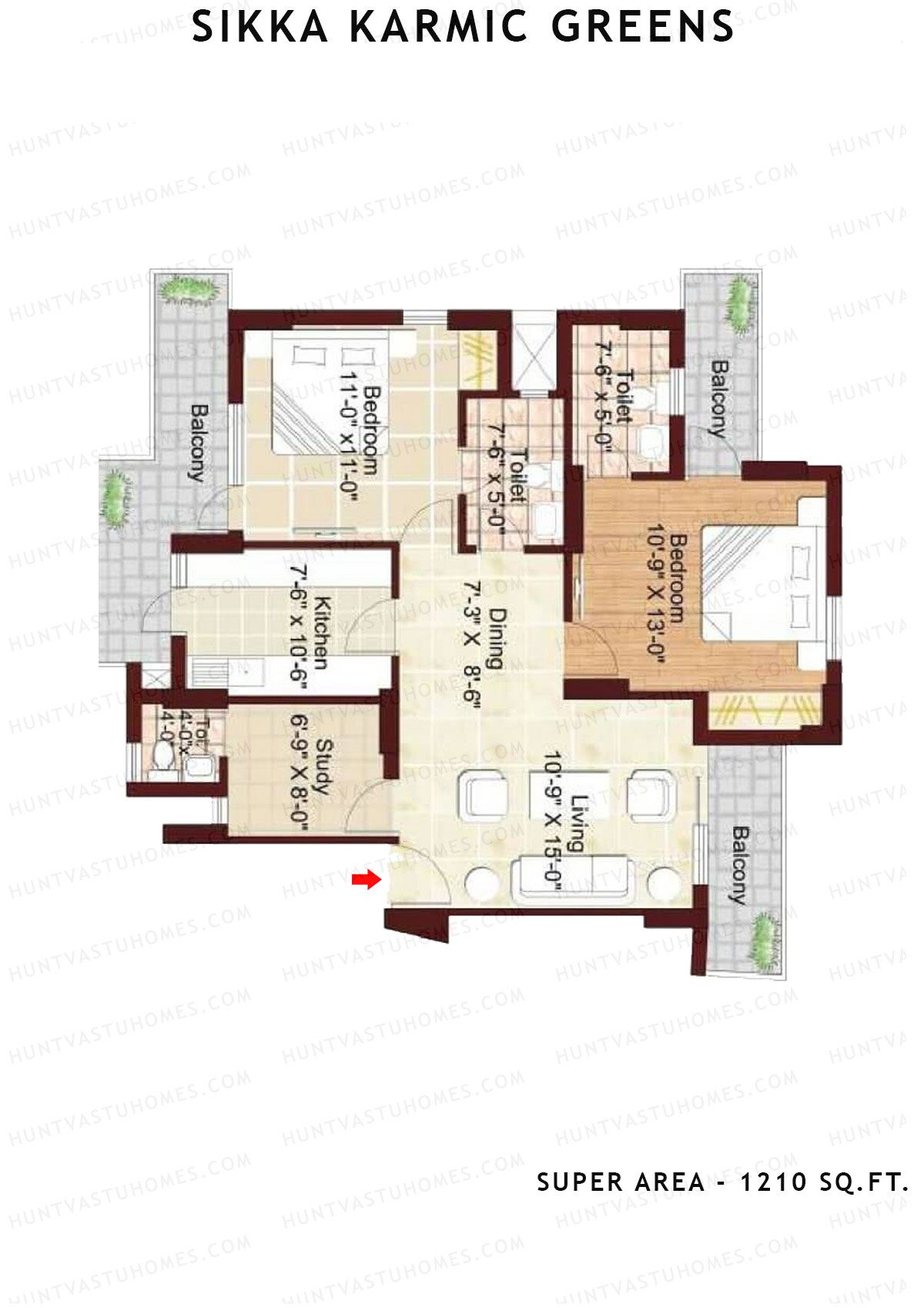 Sikka Karmic Greens Happiness Unit 5 (Type III) Floor Plan