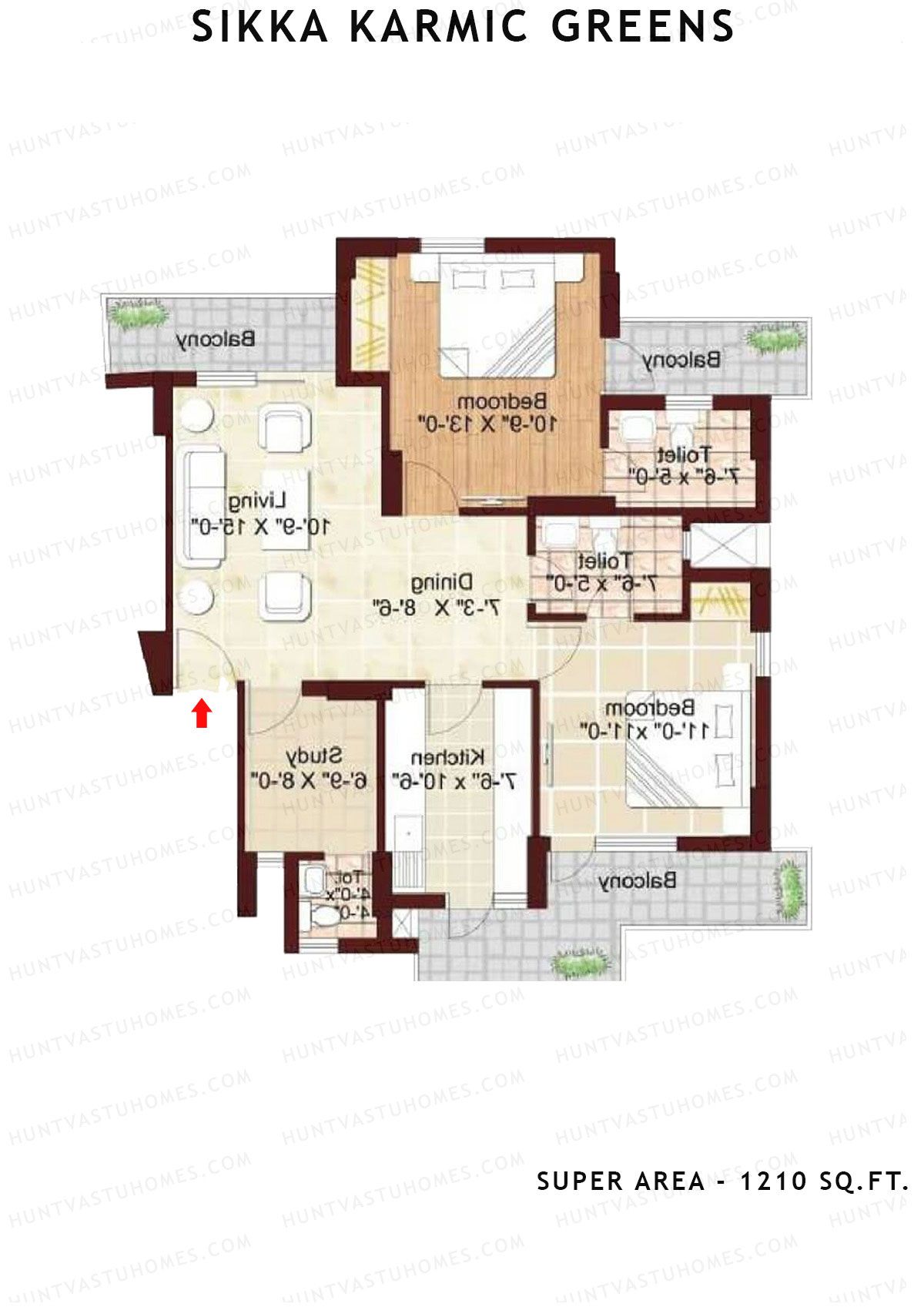 Sikka Karmic Greens Peace Unit 4 (Type III) Floor Plan