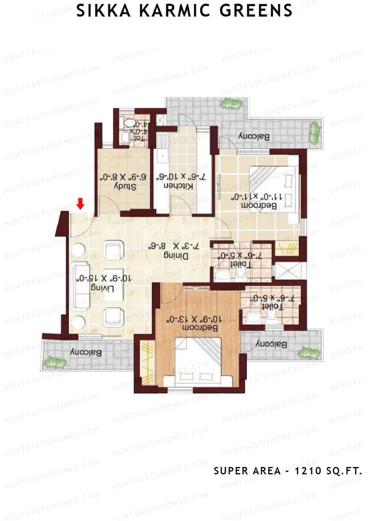Sikka Karmic Greens Peace Unit 5 (Type III) Floor Plan