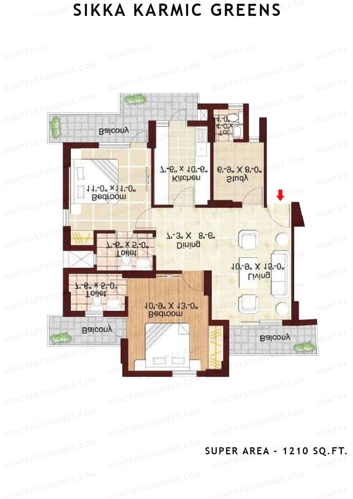 Sikka Karmic Greens Peace Unit 8 (Type III) Floor Plan