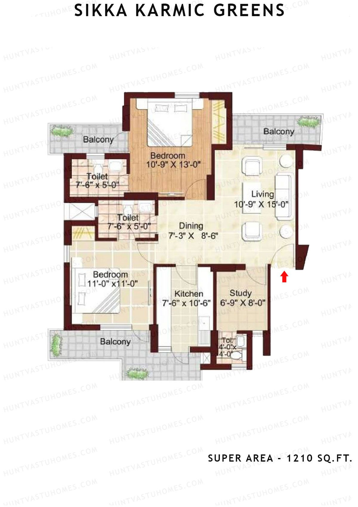 Sikka Karmic Greens Prosperity Unit 1 (Type III) Floor Plan