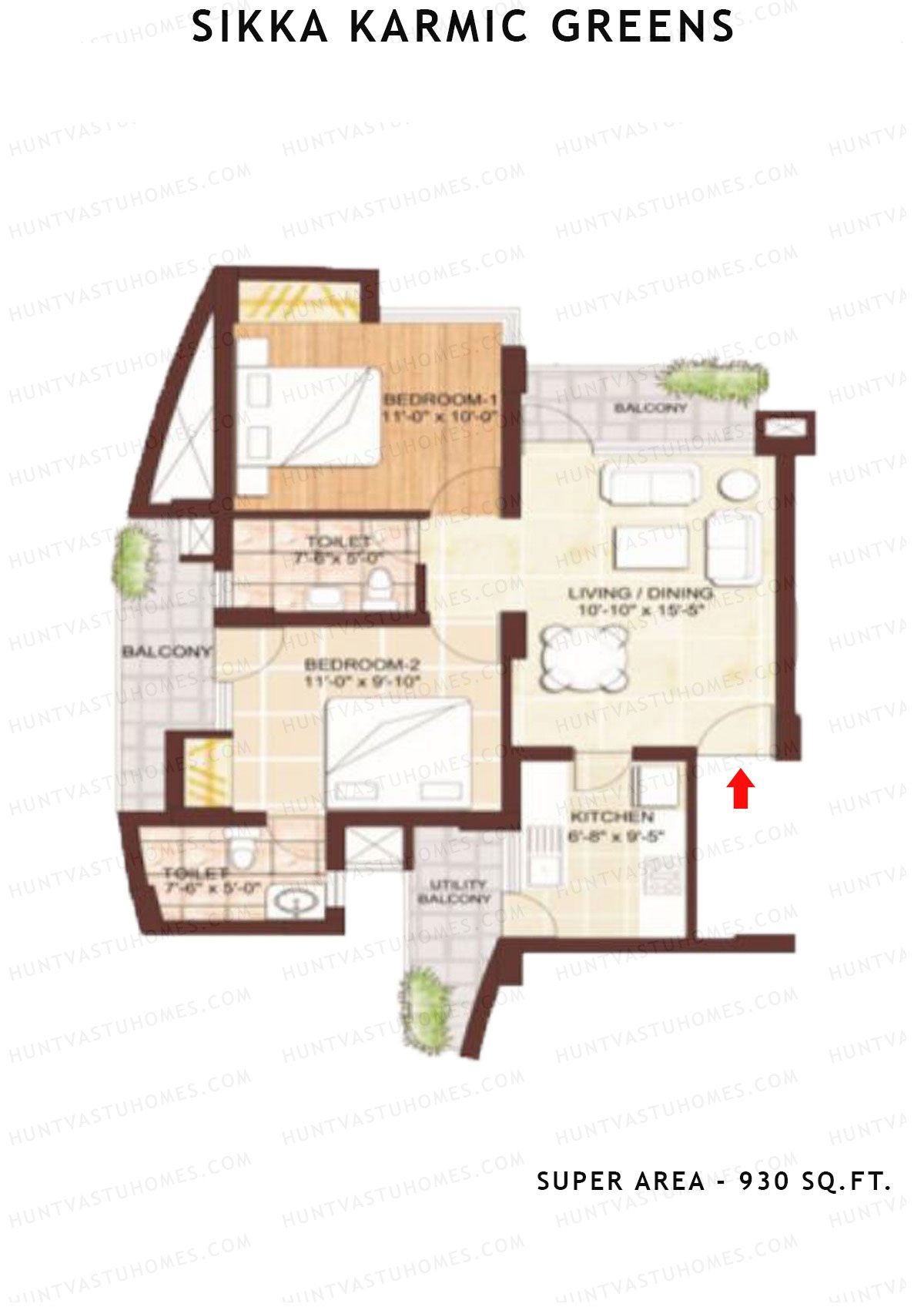 Sikka Karmic Greens Rejoice Unit 1 (Type II) Floor Plan