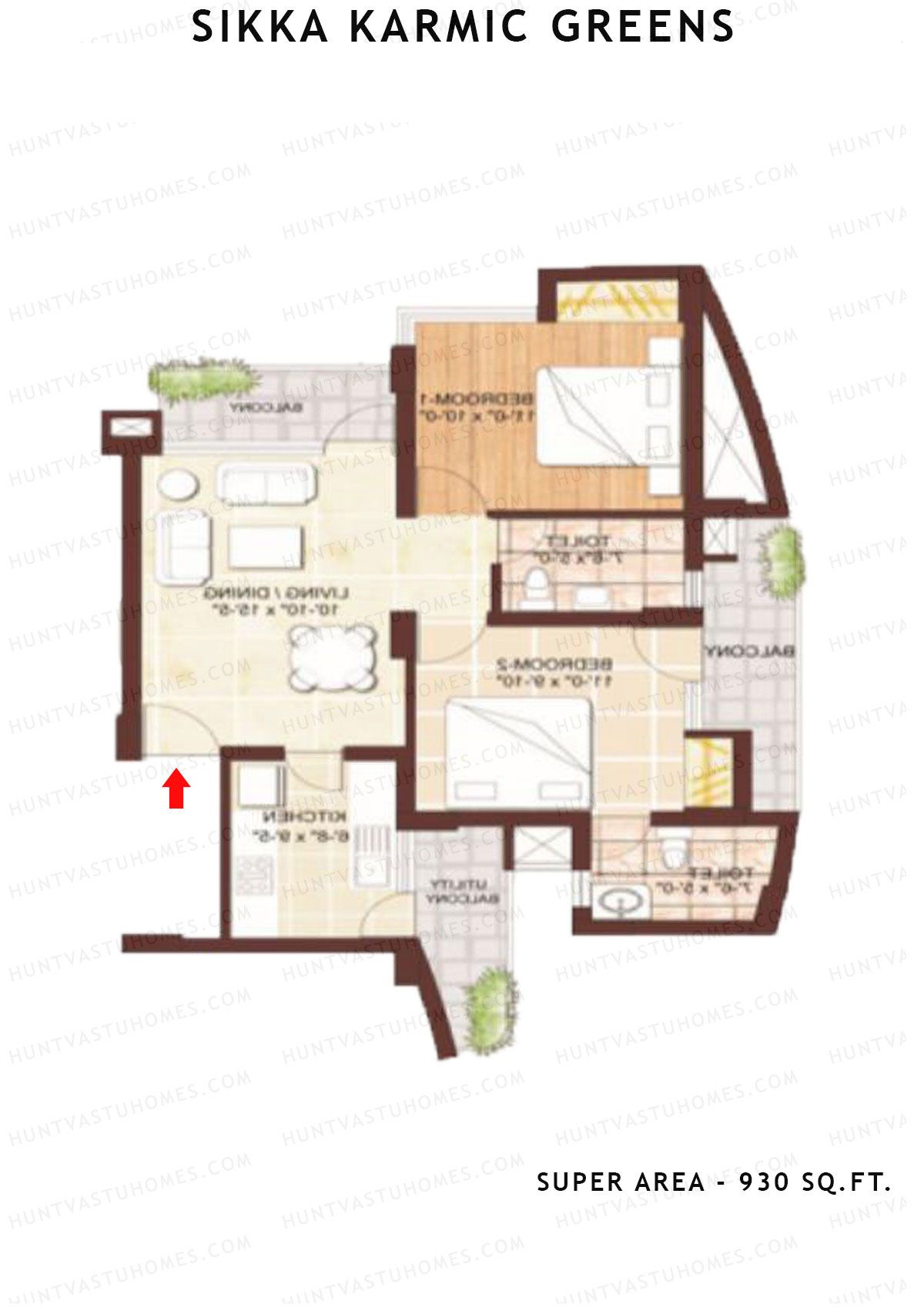 Sikka Karmic Greens Rejoice Unit 6 (Type II) Floor Plan