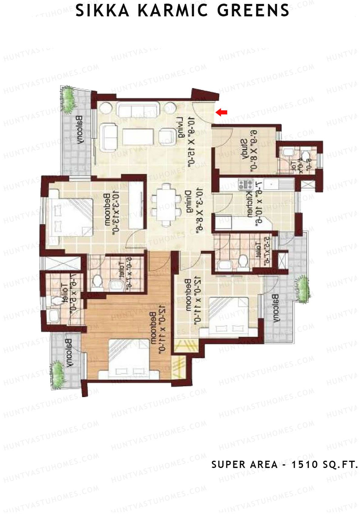 Sikka Karmic Greens Happiness Unit 3 (Type IV) Floor Plan