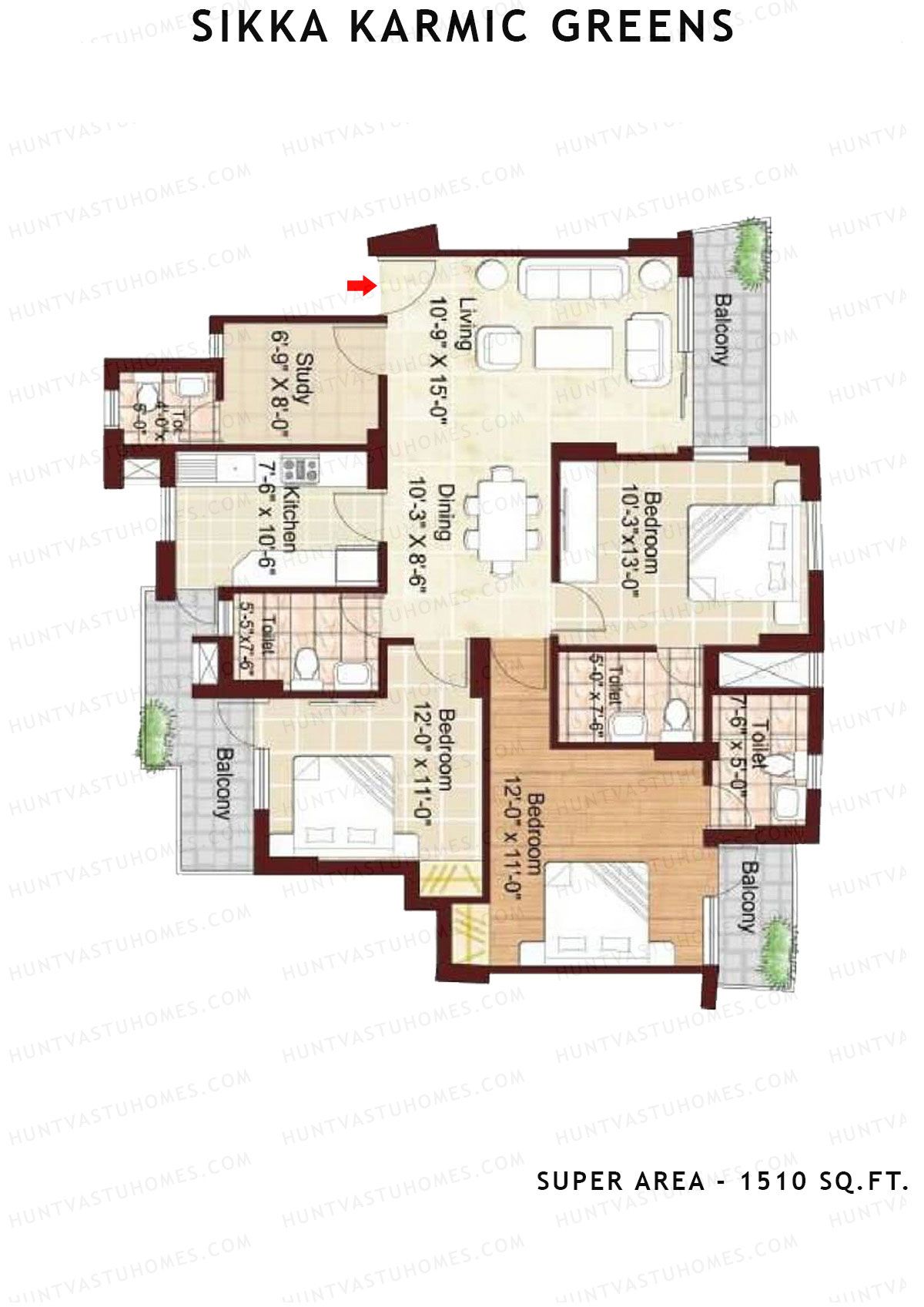 Sikka Karmic Greens Happiness Unit 6 (Type IV) Floor Plan