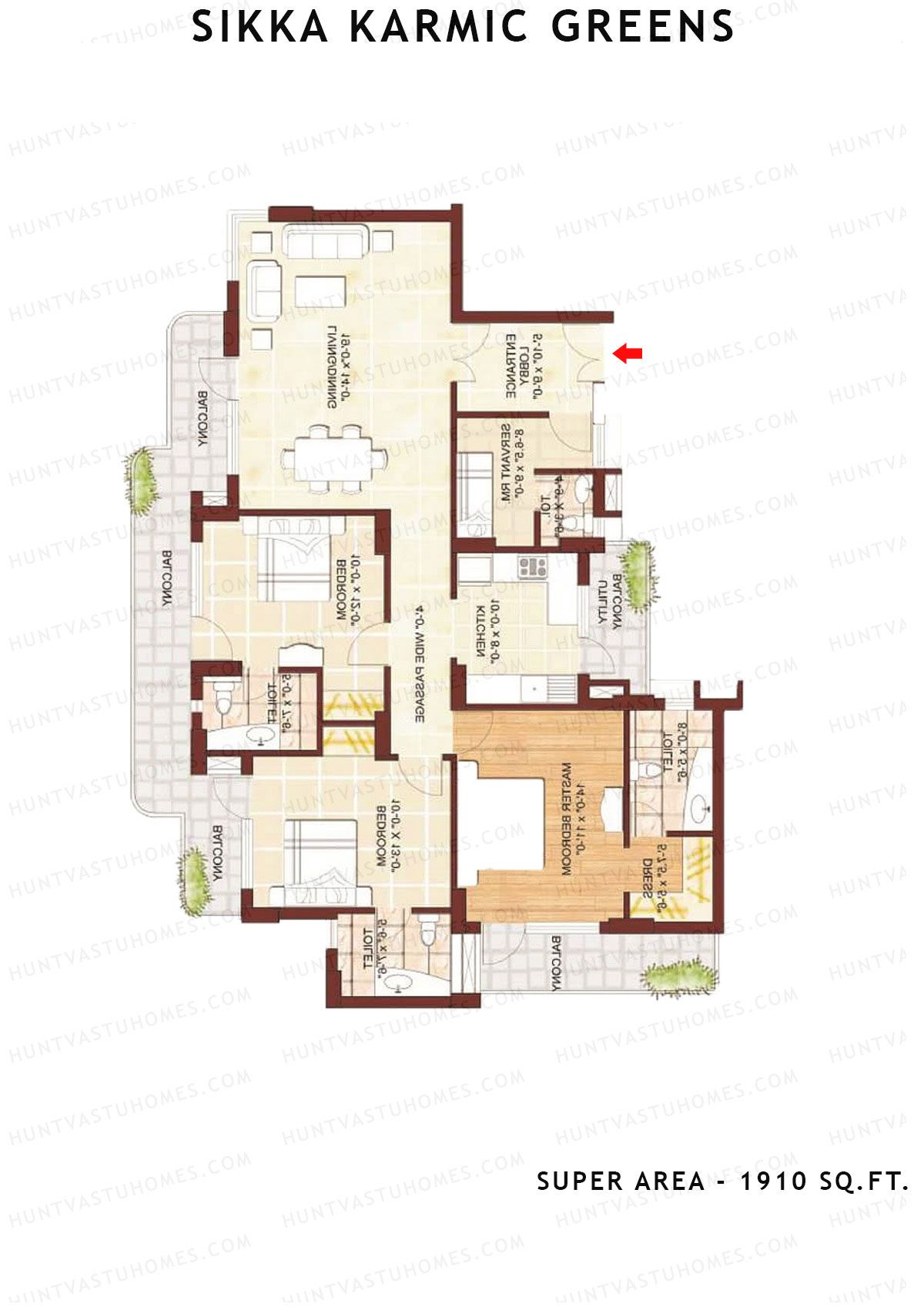 Sikka Karmic Greens Harmony Unit 1 (Type V) Floor Plan