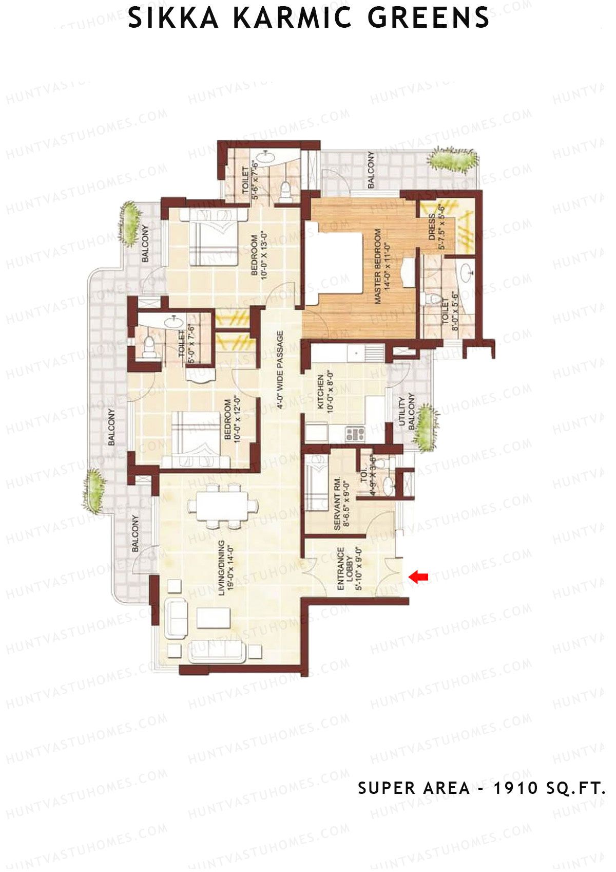 Sikka Karmic Greens Harmony Unit 2 (Type V) Floor Plan