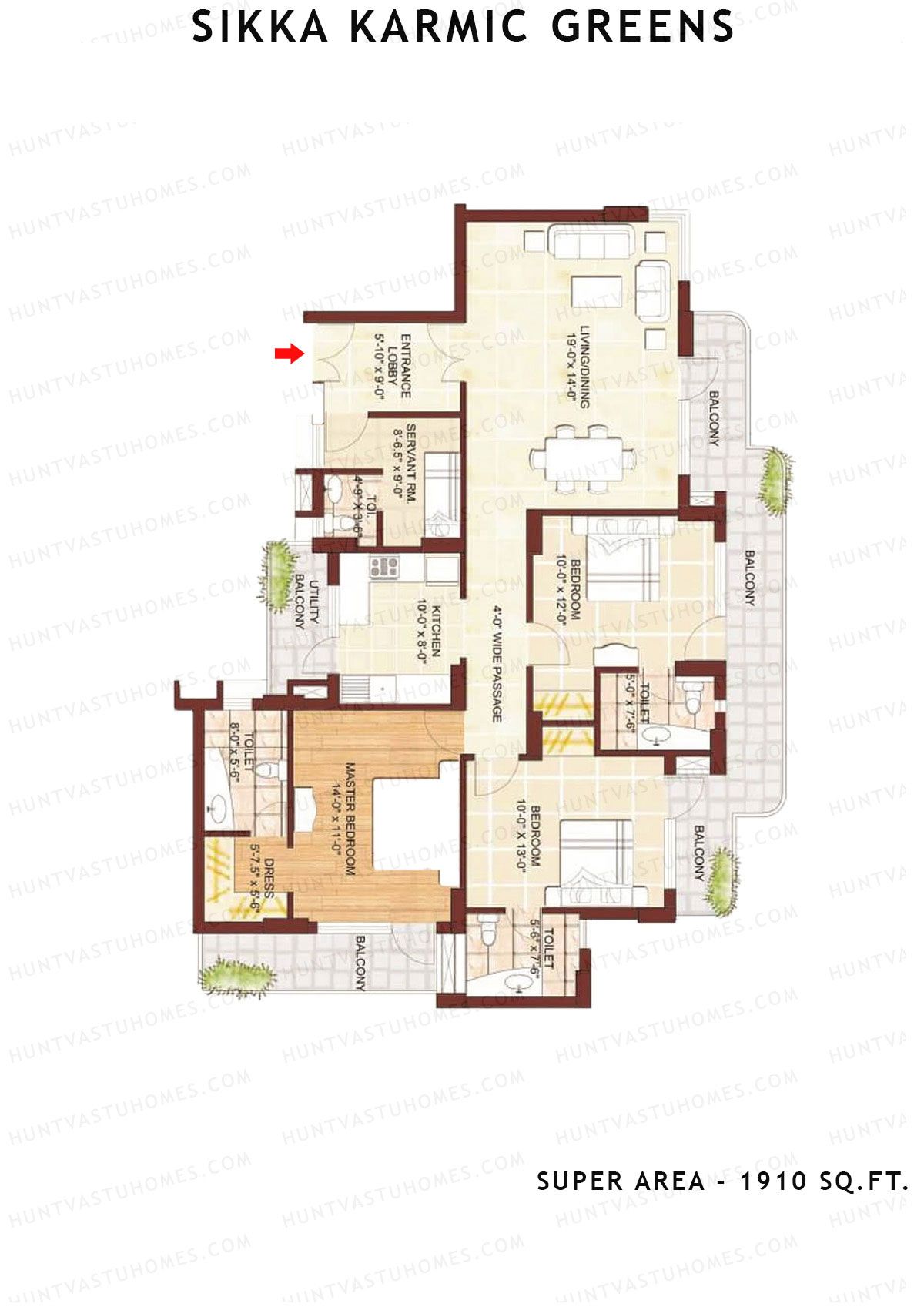 Sikka Karmic Greens Harmony Unit 4 (Type V) Floor Plan