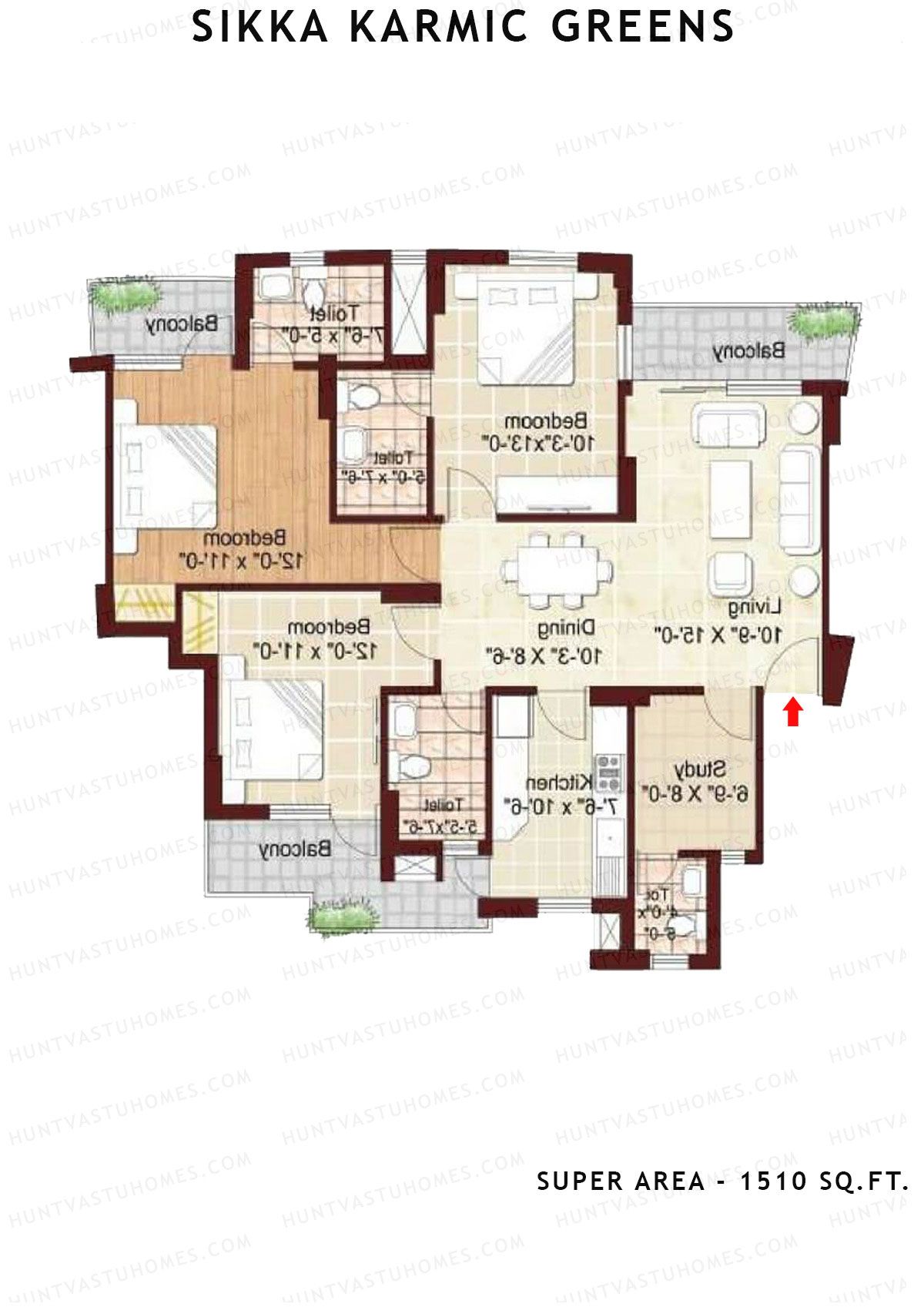 Sikka Karmic Greens Peace Unit 3 (Type IV) Floor Plan