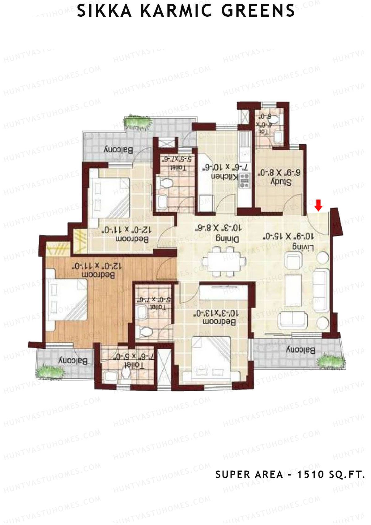 Sikka Karmic Greens Peace Unit 6 (Type IV) Floor Plan