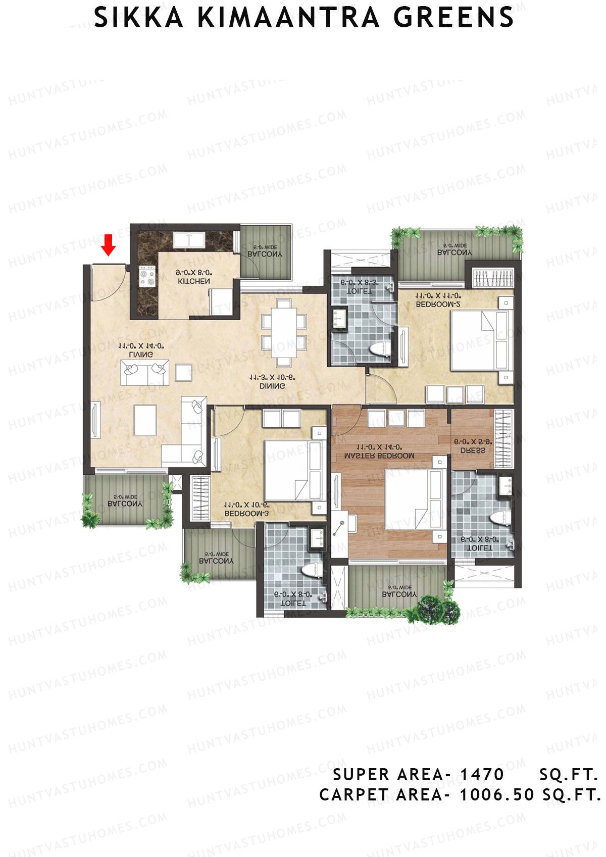 Sikka Kimaantra Greens Tower Ashoka Unit 1 Floor Plan