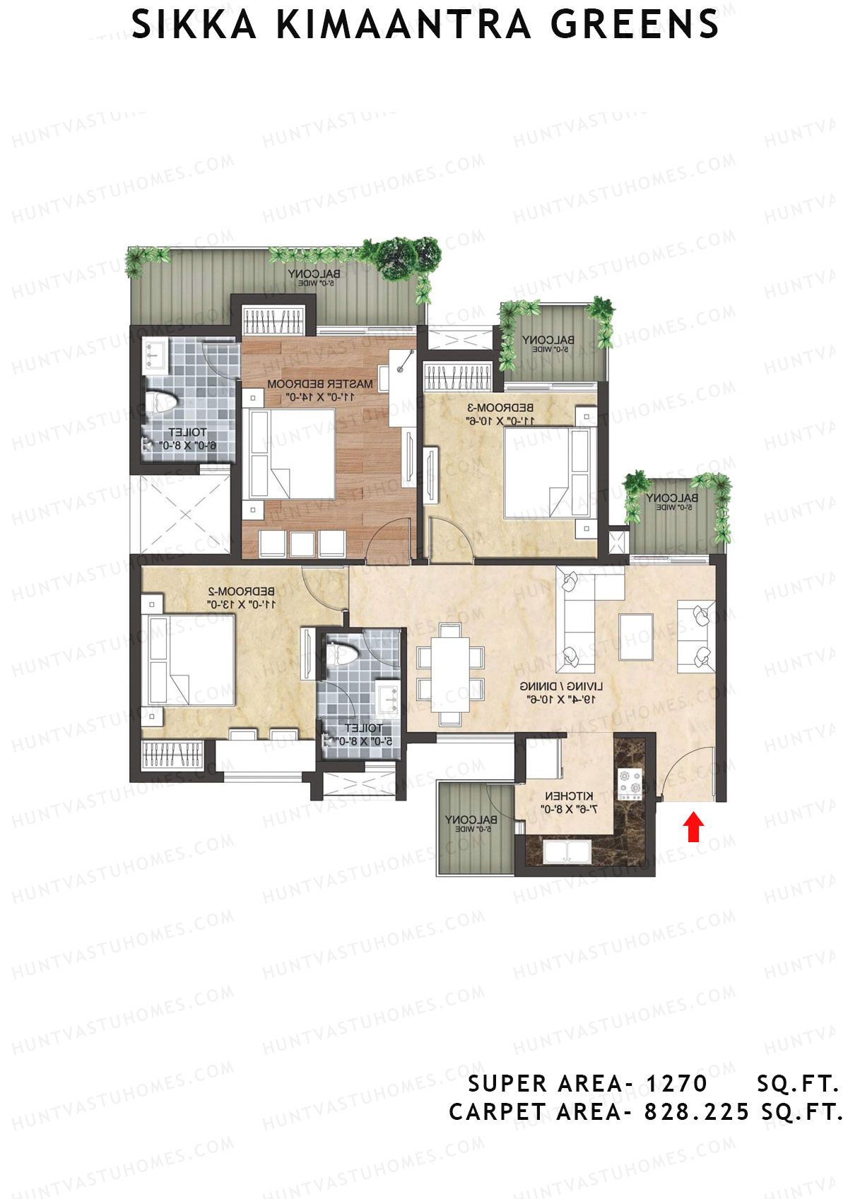 Sikka Kimaantra Greens Tower Ashoka Unit 3 Floor Plan