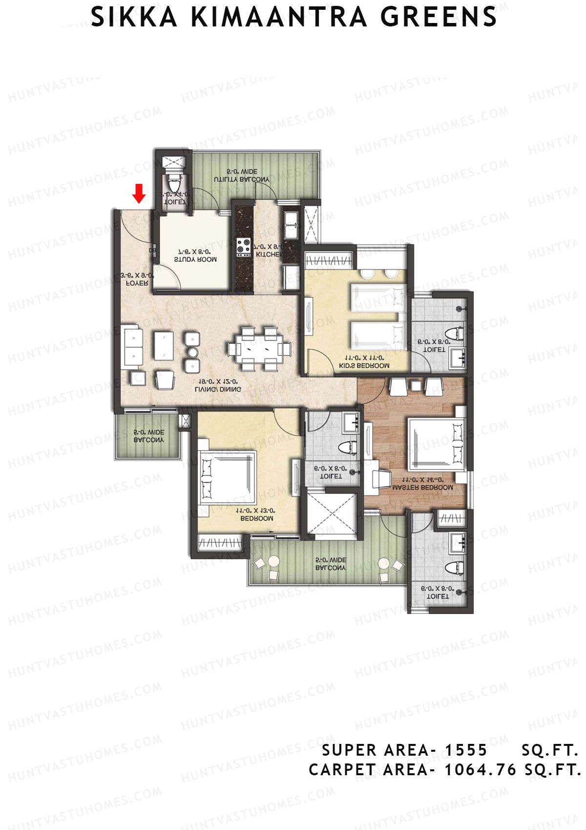 Sikka Kimaantra Greens Tower Kiyaan Unit 1 Floor Plan