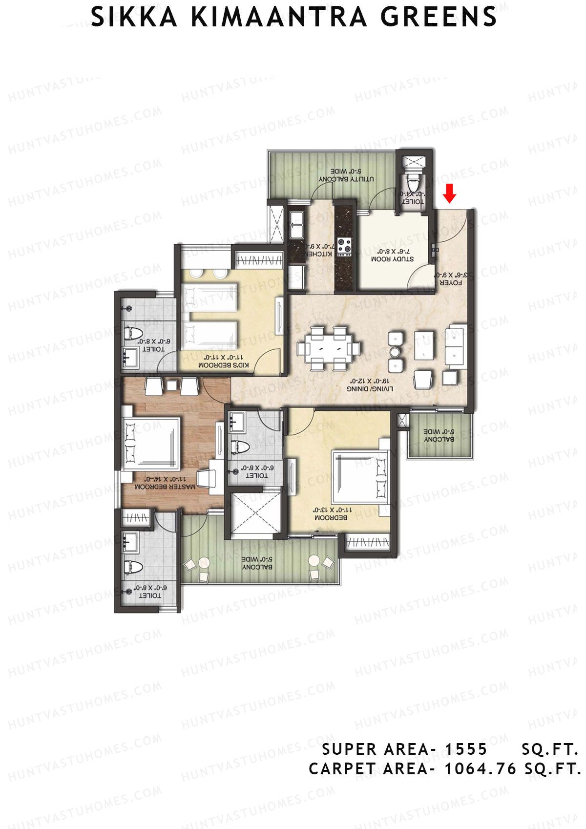 Sikka Kimaantra Greens Tower Kiyaan Unit 2 Floor Plan