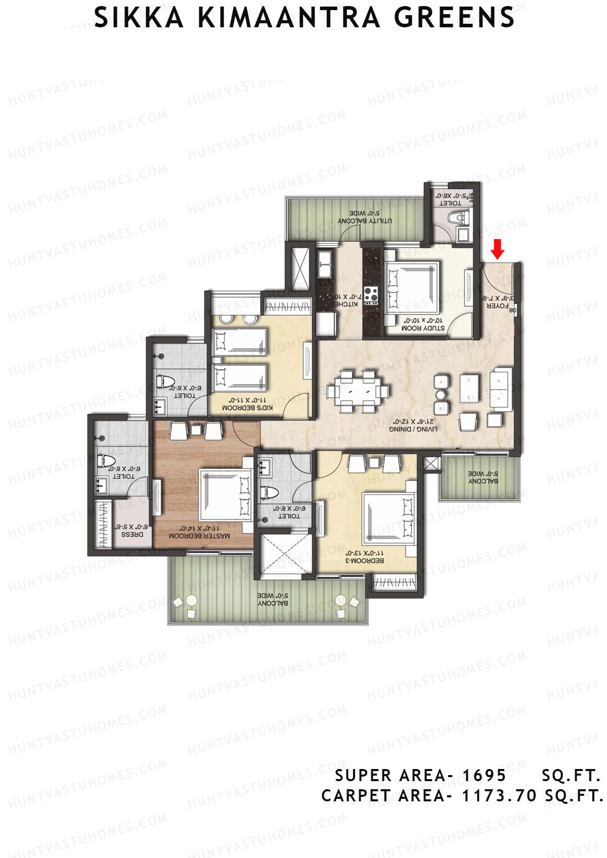 Sikka Kimaantra Greens Tower Mourya Unit 2 Floor Plan