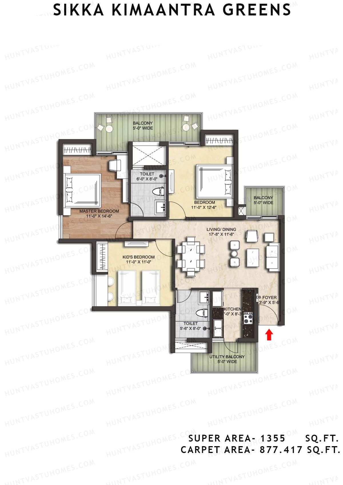Sikka Kimaantra Greens Tower Mourya Unit 3 Floor Plan