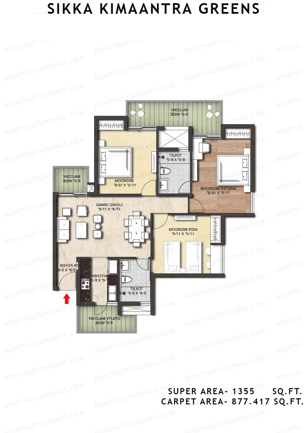 Sikka Kimaantra Greens Tower Mourya Unit 4 Floor Plan