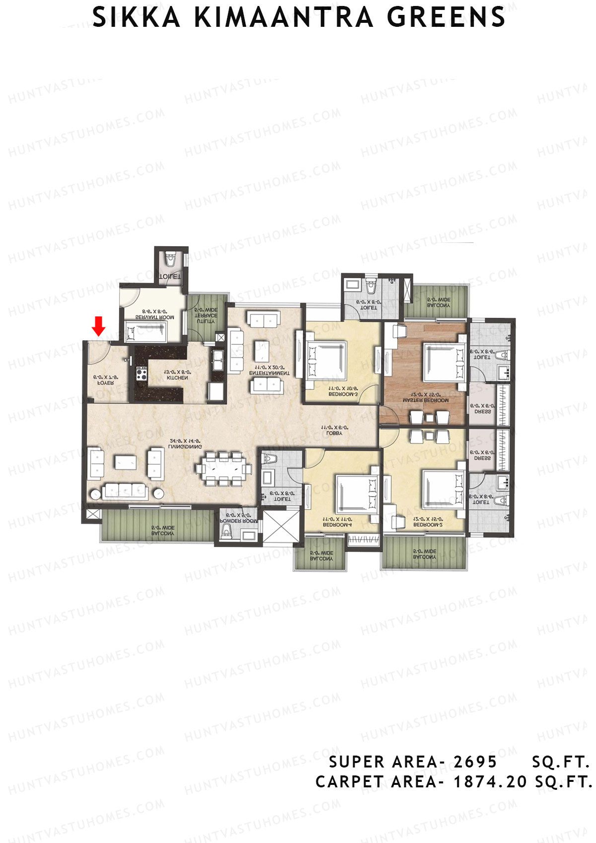 Sikka Kimaantra Greens Tower Samrat Unit 1 Floor Plan