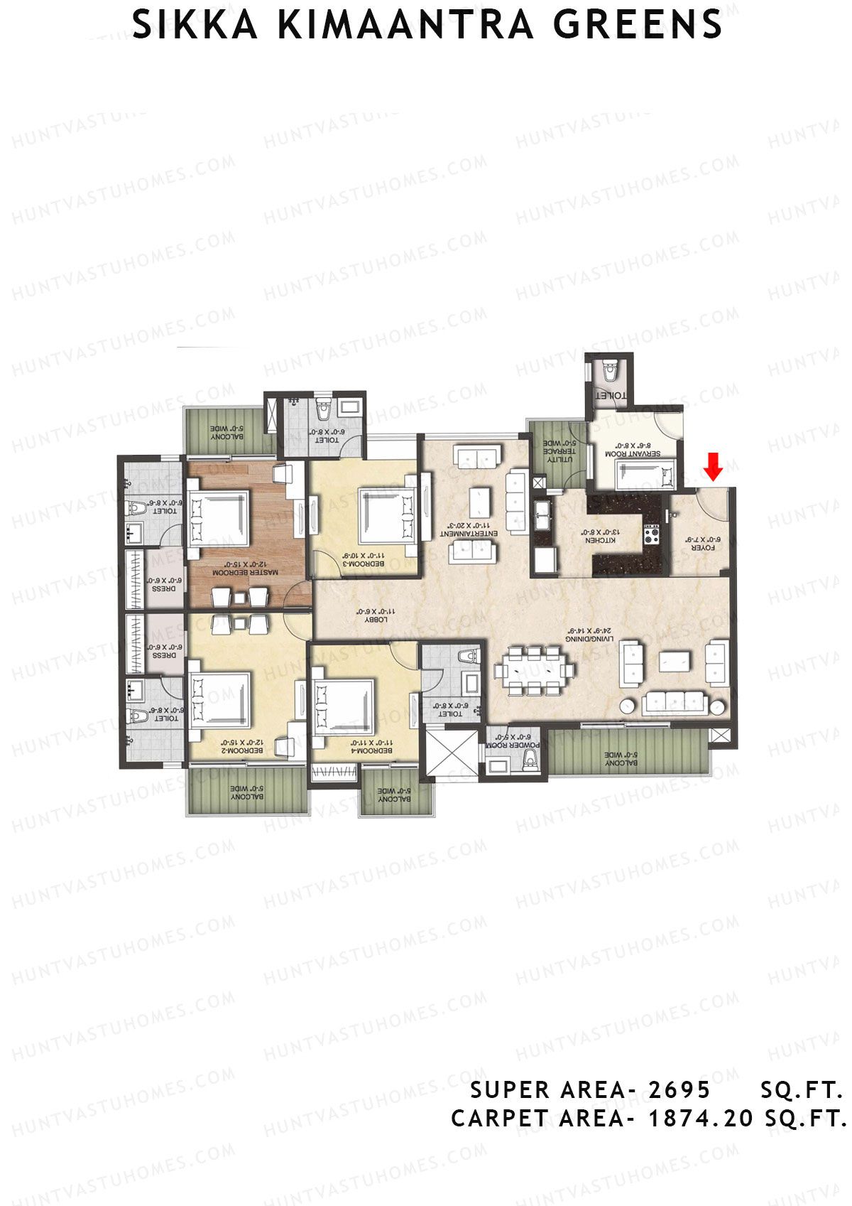 Sikka Kimaantra Greens Tower Samrat Unit 2 Floor Plan