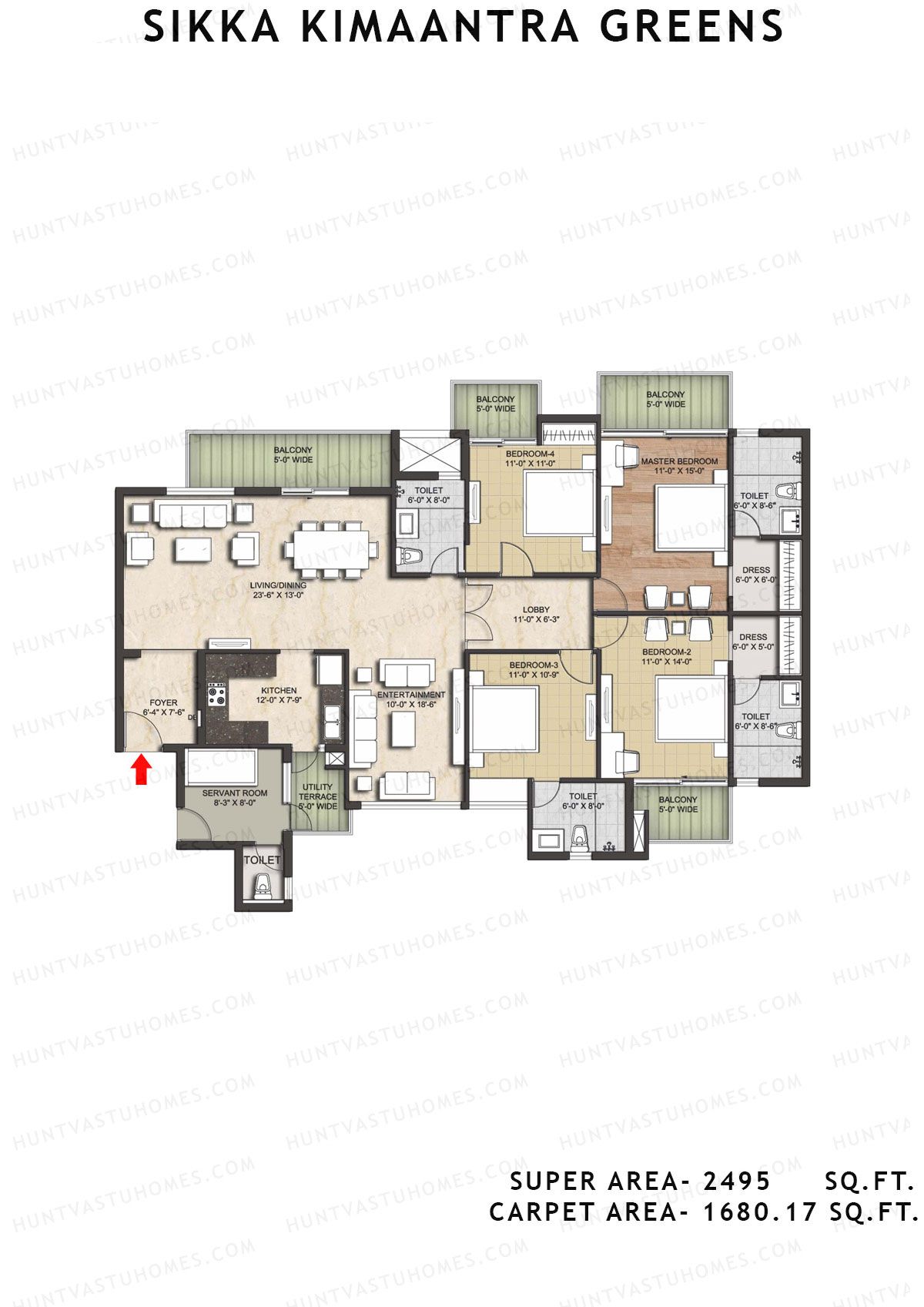 Sikka Kimaantra Greens Tower Samrat Unit 4 Floor Plan