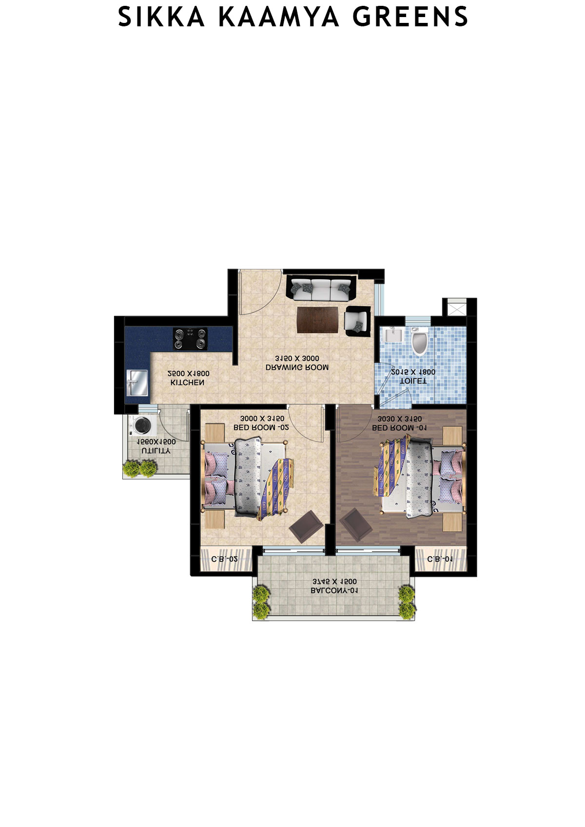 Sikka Kaamya Greens Emerald Unit 7 (Type G) Floor Plan