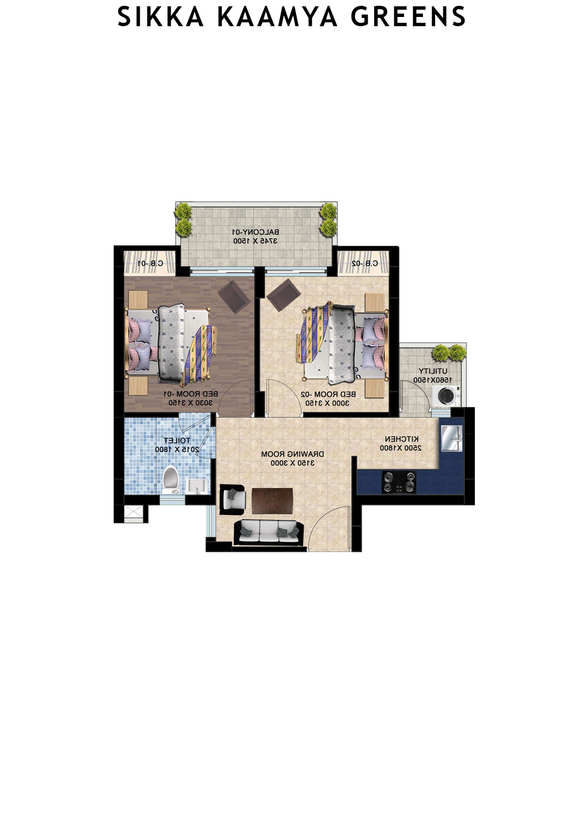Sikka Kaamya Greens Emerald Unit 9 (Type G) Floor Plan