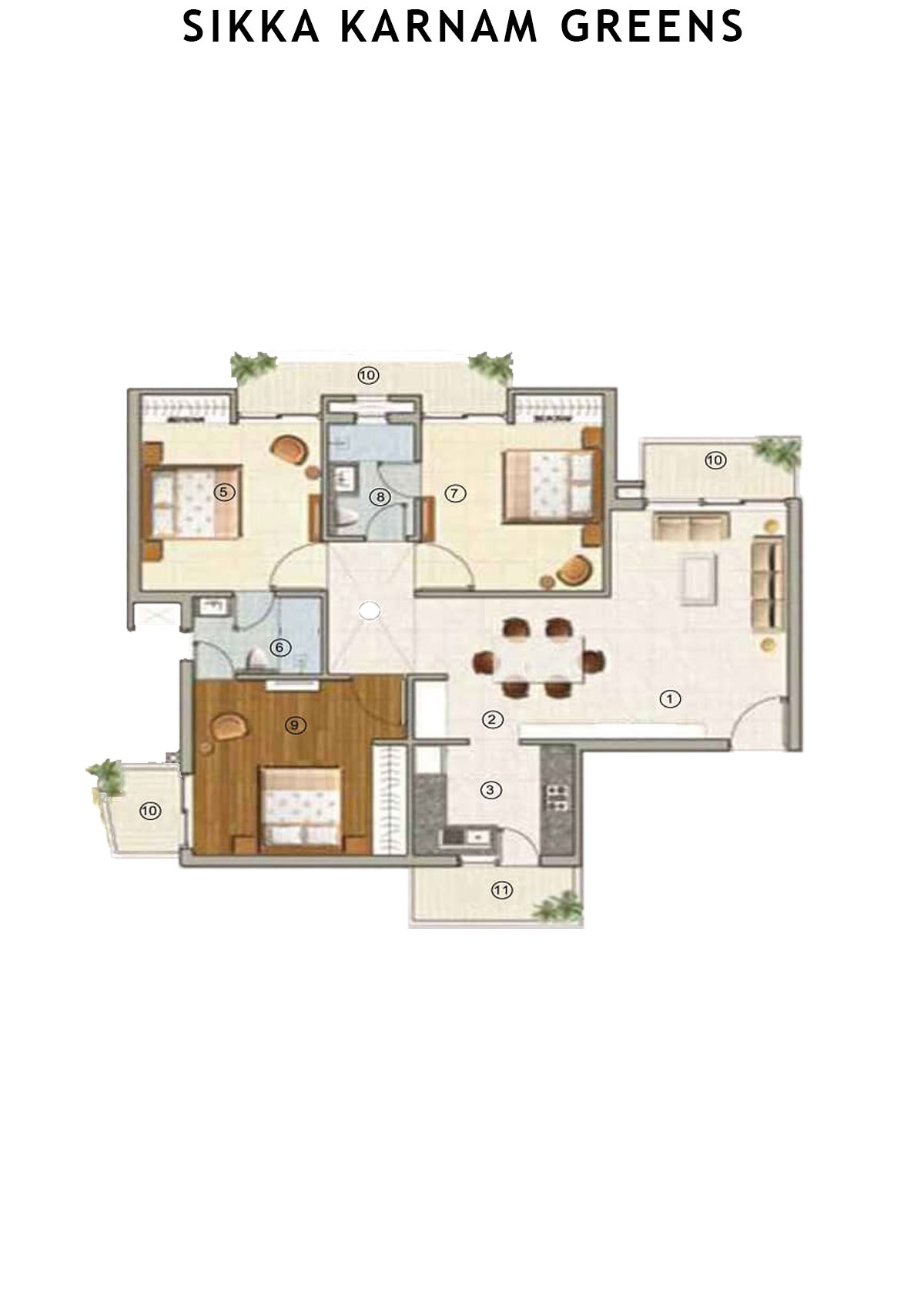 Sikka Karnam greens Dignity  Unit 1 (Type  5) Floor Plan