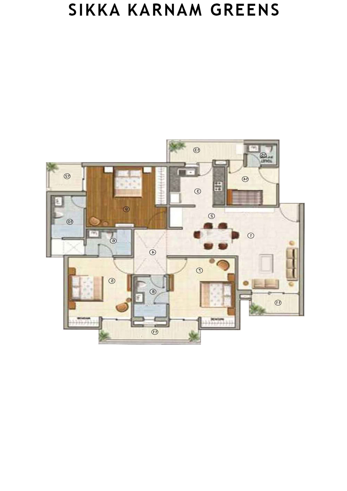 Sikka Karnam greens Dignity  Unit 2 (Type  6) Floor Plan