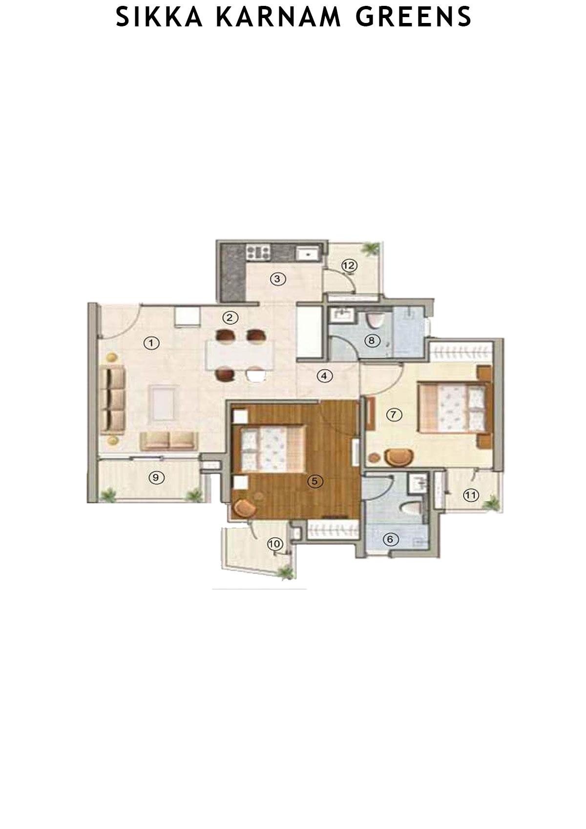 Sikka Karnam greens Esteem  Unit 1 (Type  2) Floor Plan